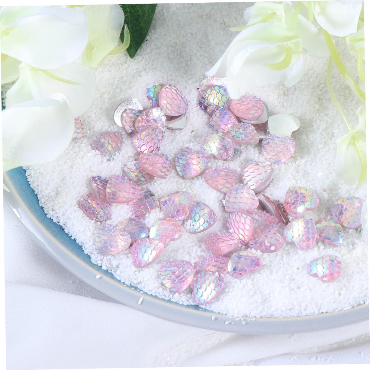 Стрази Круглі NUOBESTY 150 шт. Блідо-рожеві серця, фото №2