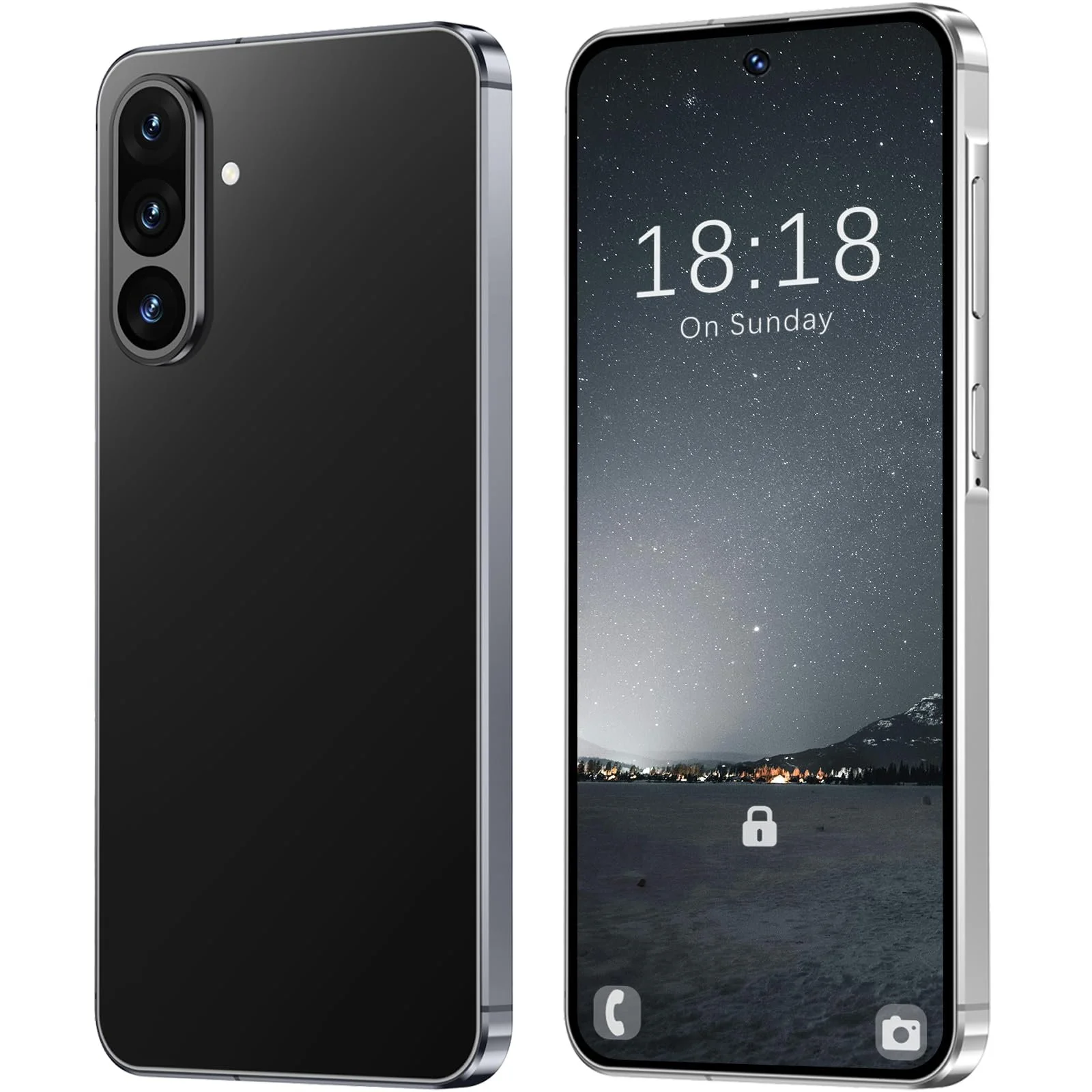 Смартфон Android 12 + 256 GB 6,8" HD 13 + 48 MP 4500 mAh Dual SIM Face ID OTG Schwarz, фото №1 Смартфон Android 12 + 256 GB 6,8" HD 13 + 48 MP 4500 mAh Dual SIM Face ID OTG Schwarz, фото №1