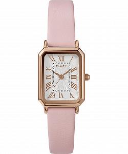 Жіночий годинник Timex Trend 21 мм Рожевий шкіряний ремінець Білий циферблат Корпус рожеве золото TW2Y01100 - Фото 1