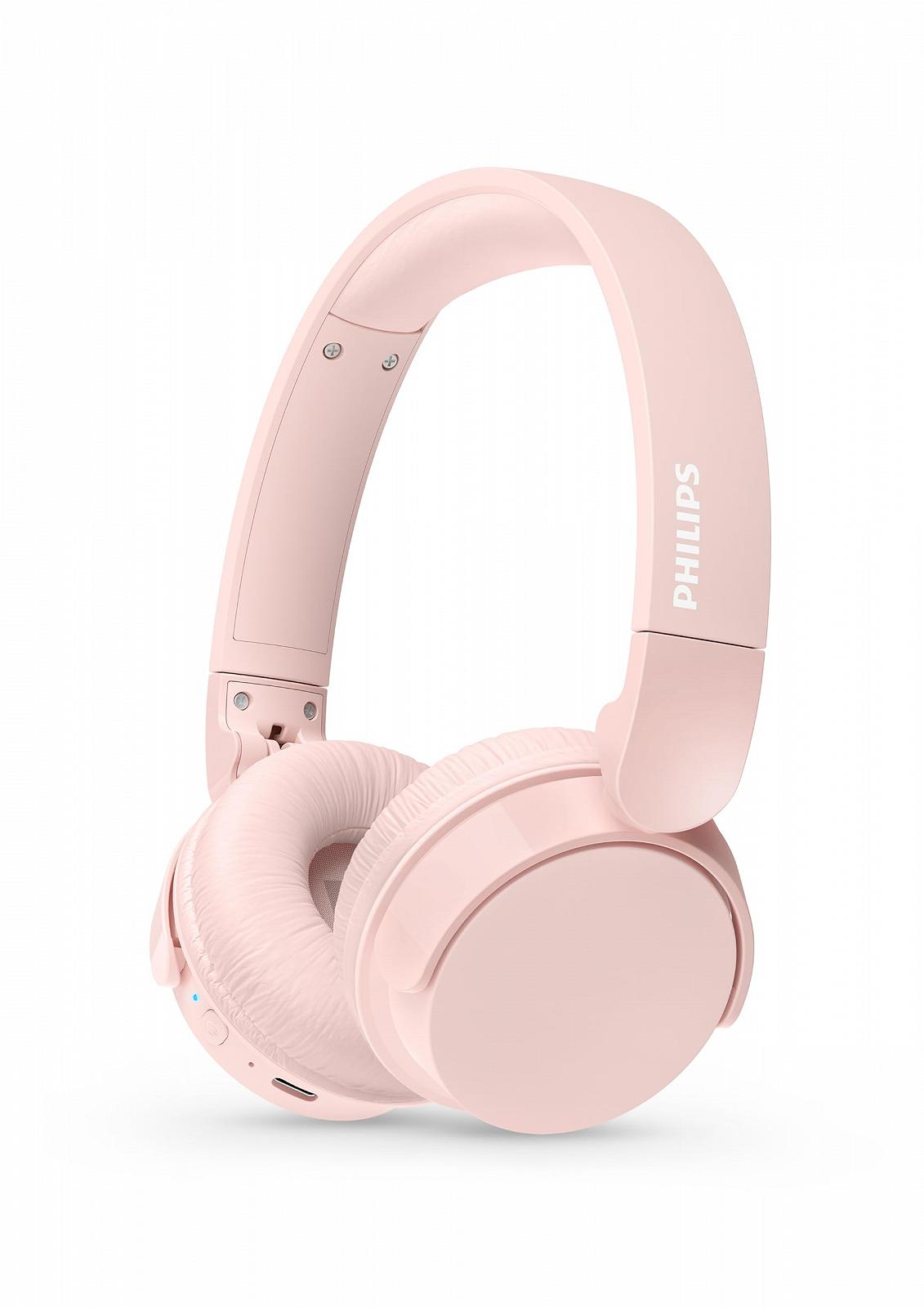 Bluetooth навушники Philips TAH4209PK легкі накладні бездротові з пасивним шумозаглушенням рожеві, фото №1