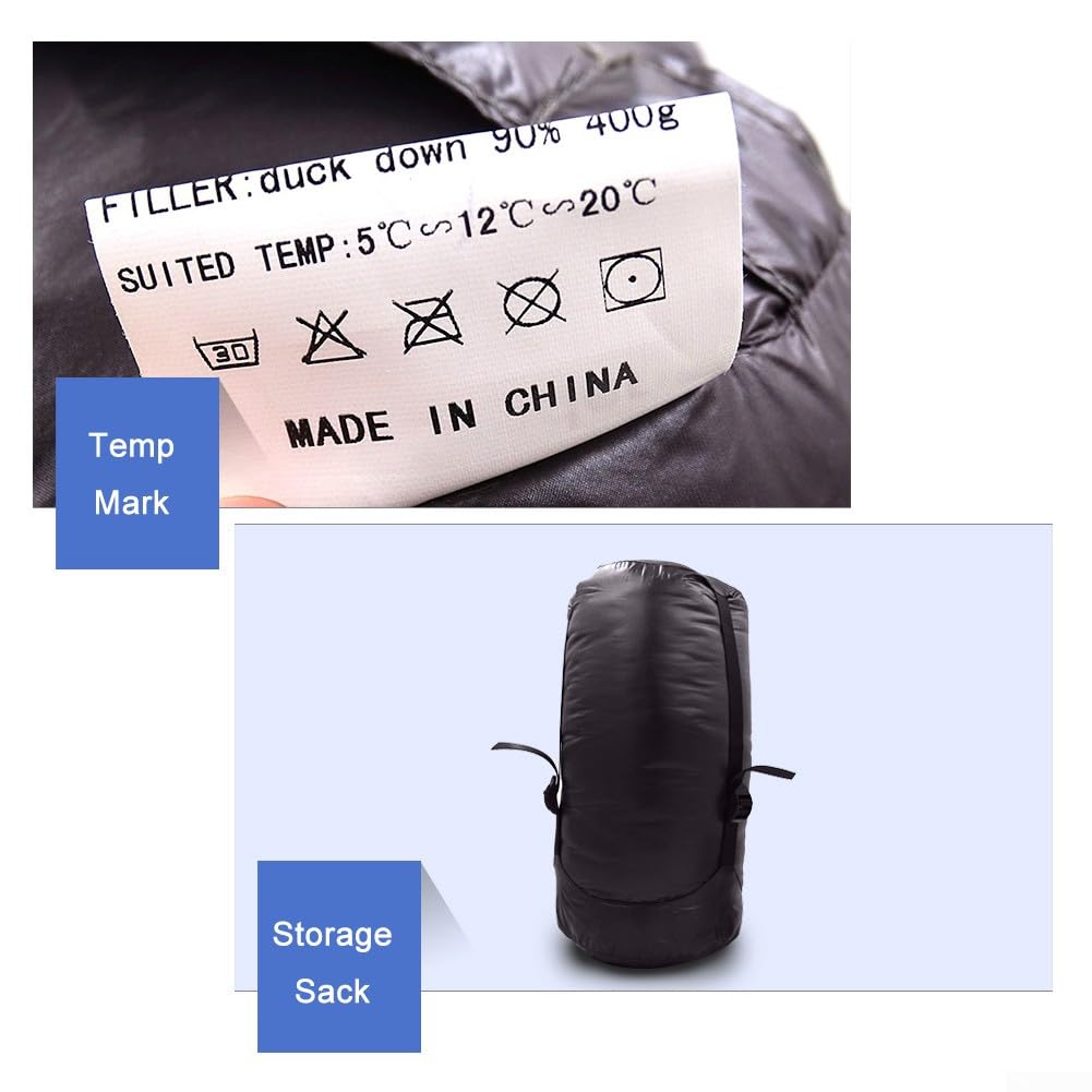 Спальний мішок для кемпінгу Ultralight Down водостійкий, фото №6