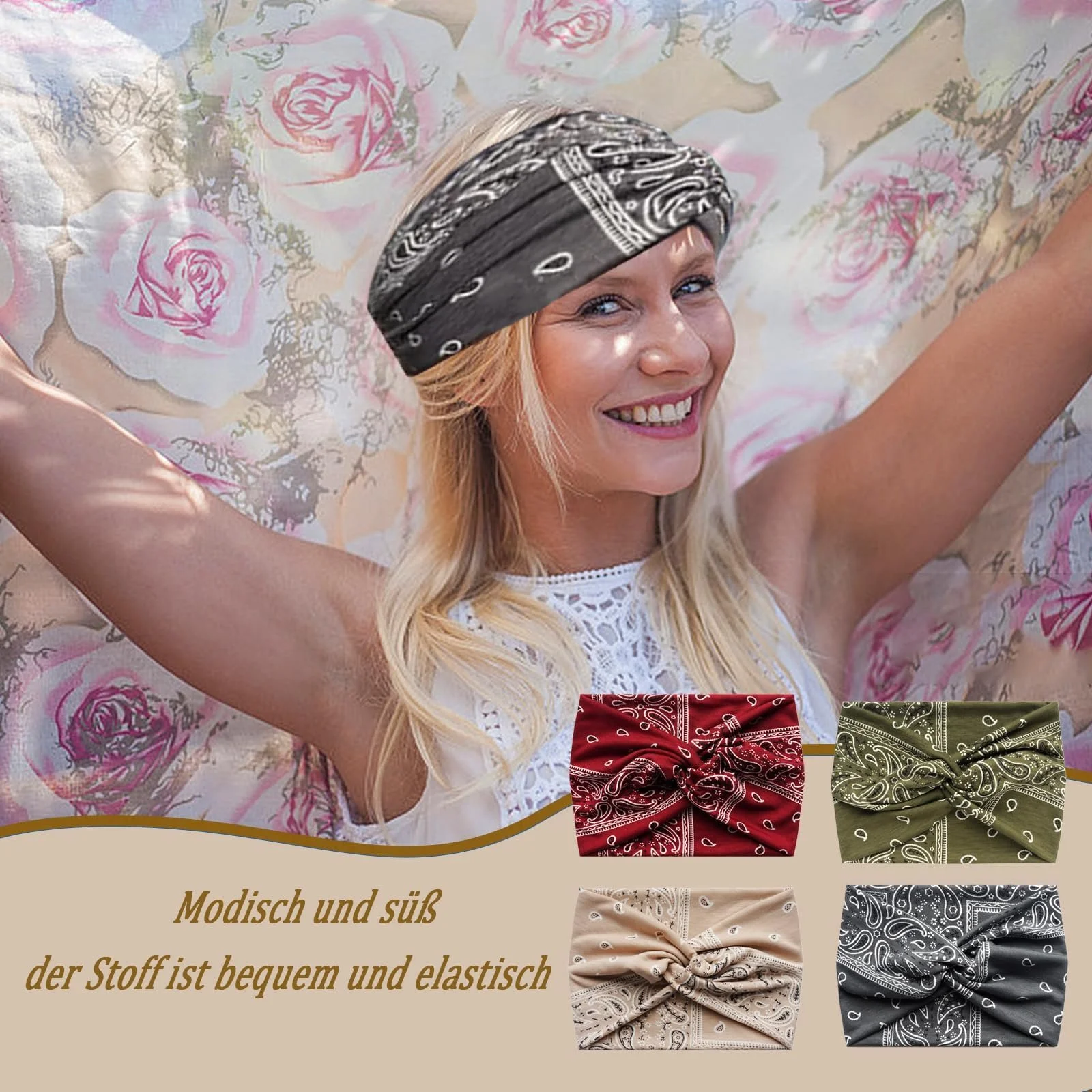 Повязка на голову Эластичная Широкая, фото №4