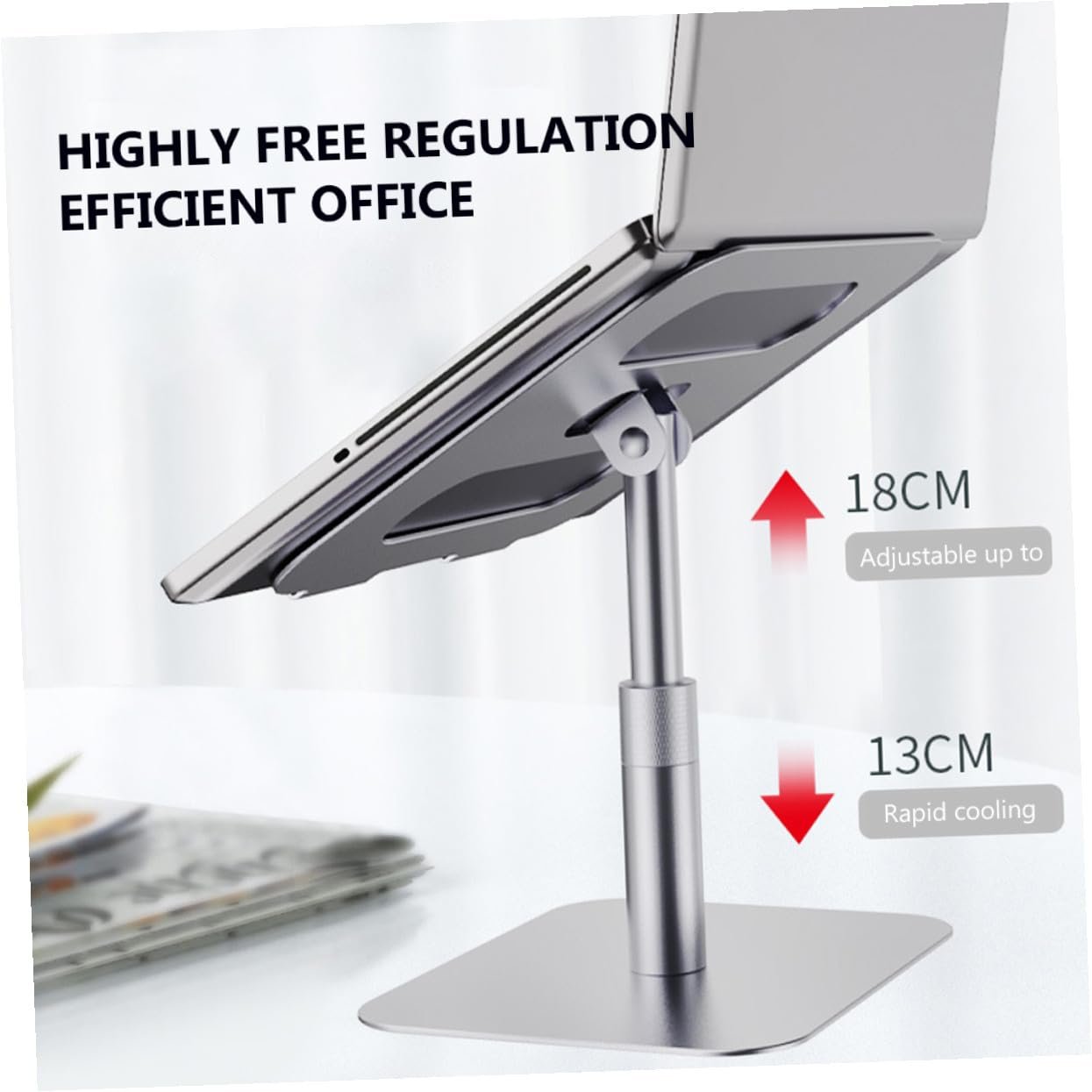 Портативная складная подставка для ноутбука серебристая, фото №5