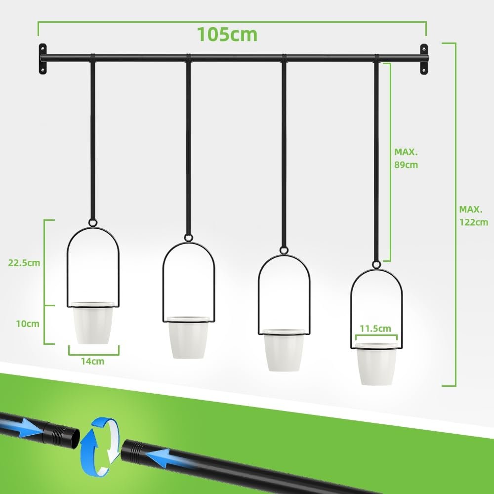 Набір підвісних кашпо Bomclap з меламіновими горщиками та кріпленнями, 4 шт., фото №3 Набір підвісних кашпо Bomclap з меламіновими горщиками та кріпленнями, 4 шт., фото №3