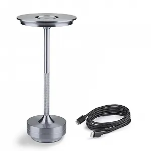 Настільна акумуляторна диммована лампа 3000/4000/6500 К, метал, IP65 - Фото 1