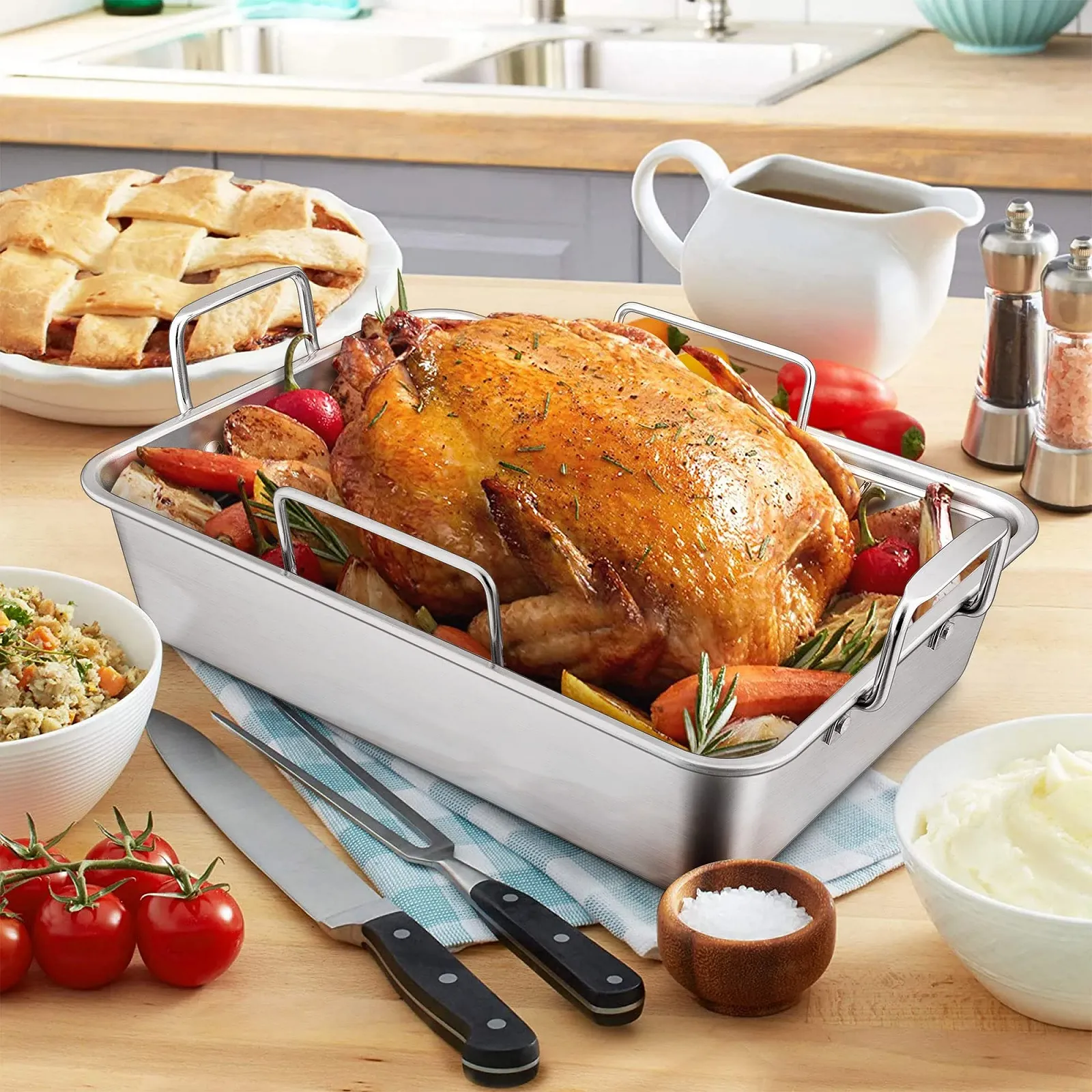 Форма для запікання HaWare з решіткою з нержавіючої сталі набір із 3 шт. 35.8 x 26.7 x 9 см, фото №4 Форма для запікання HaWare з решіткою з нержавіючої сталі набір із 3 шт. 35.8 x 26.7 x 9 см, фото №4