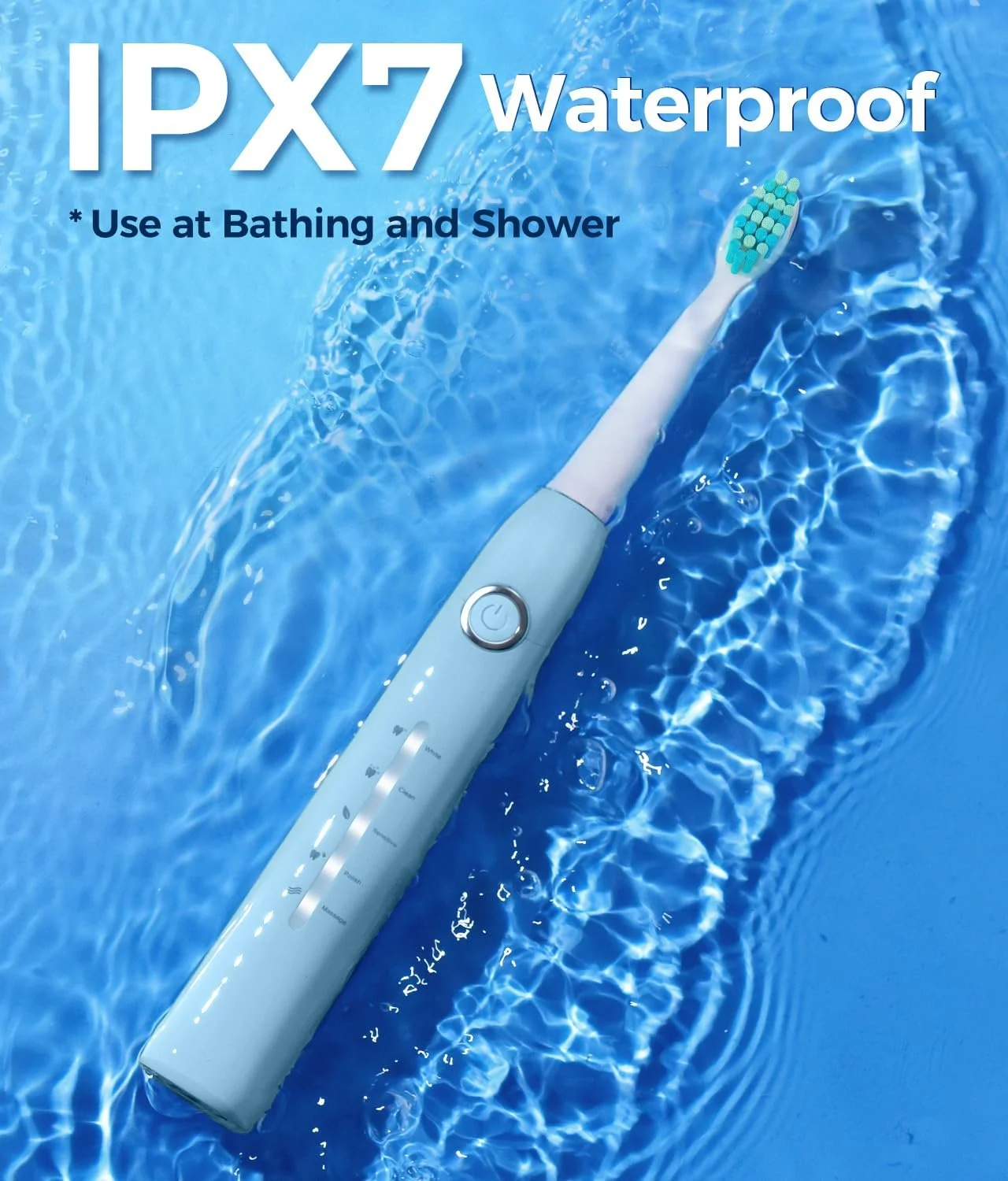 Электрическая зубная щетка Demita S1 Небесно-голубая 40000 VPM 5 режимов, фото №7