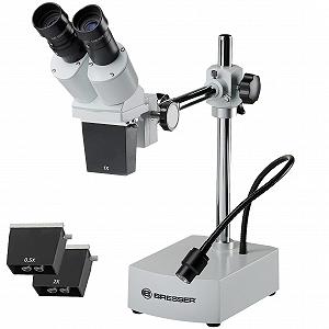 Микроскоп Bresser Biorit ICD-CS 5x 20x стереомикроскоп отраженного света со сменными линзами, LED и рабочим расстоянием 230 мм, белый - Фото 1