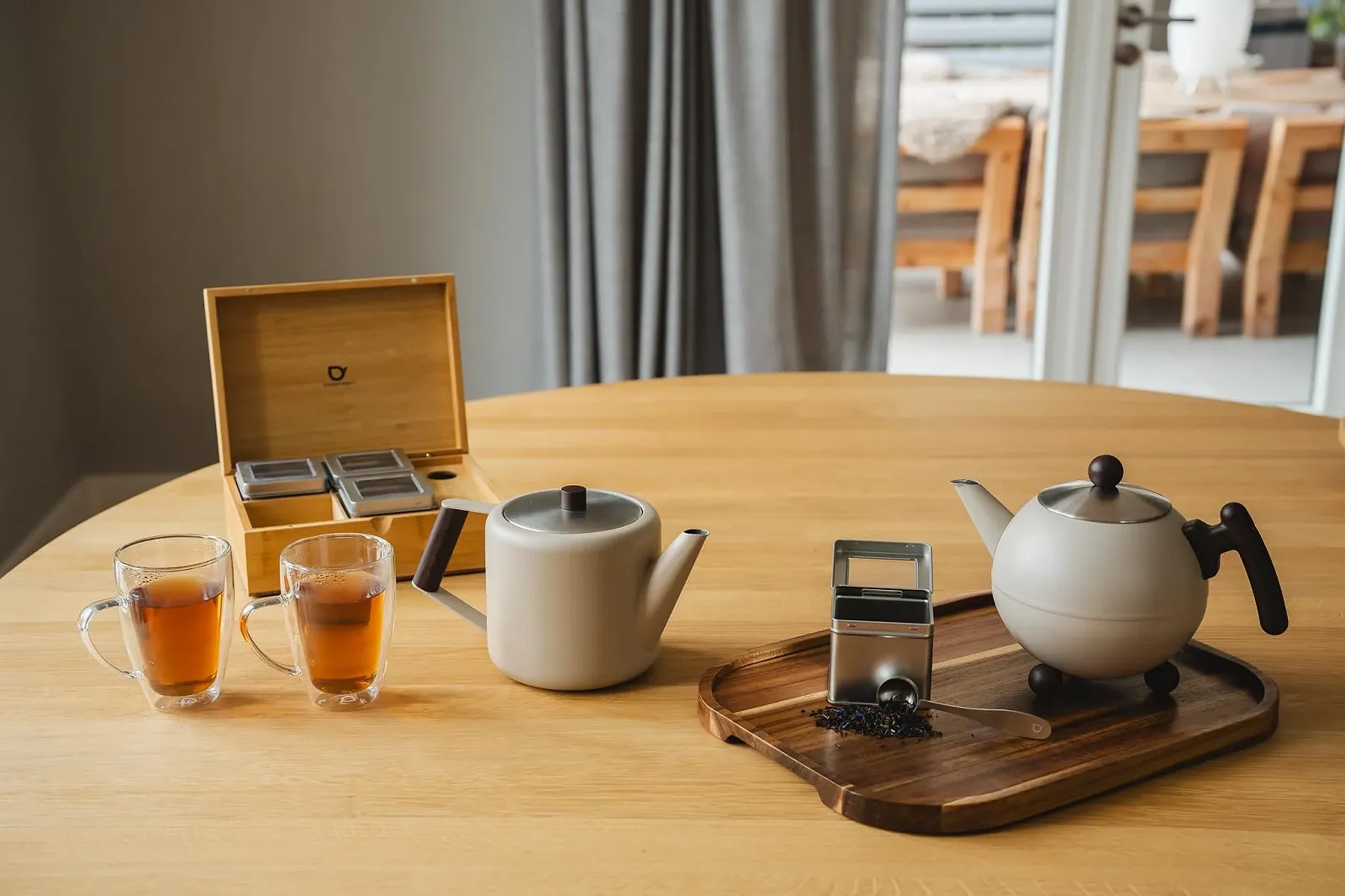 Чайник-заварник Bredemeijer Великий Бежевий Кулястий Двостінний з нержавіючої сталі 1.2 літра, фото №7