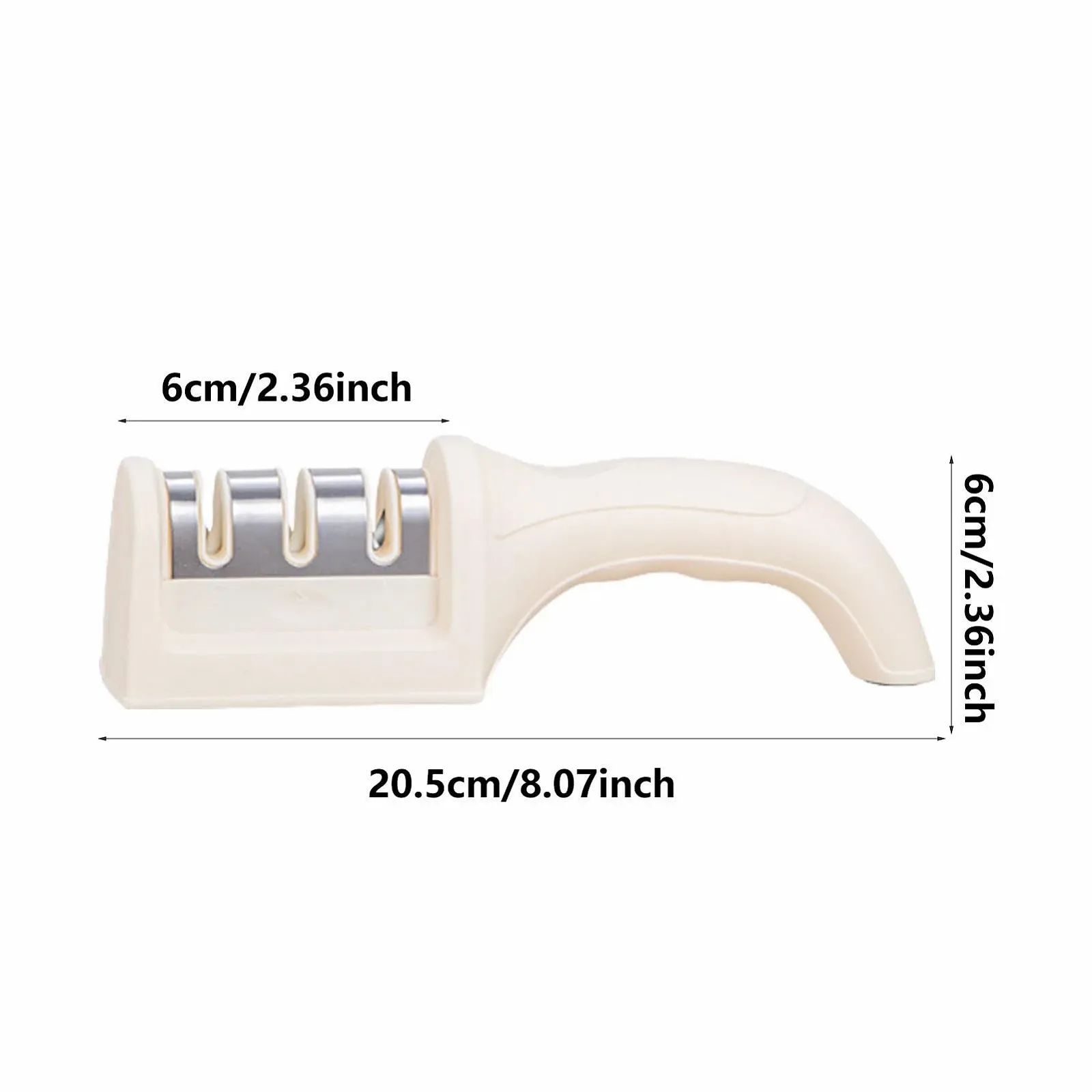 Точилка для ножниц HJZZQH 3-ступенчатая, нескользящее основание, для заточки и полировки кухонных ножей, фото №3