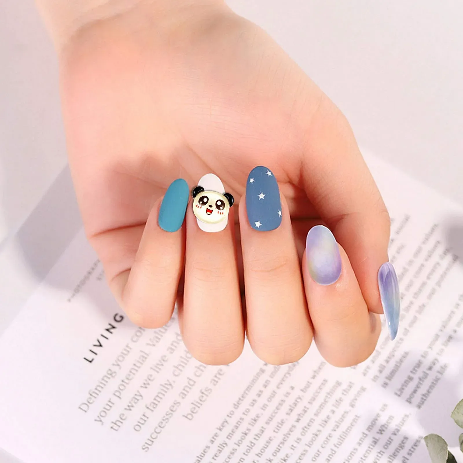 3D Стразы для ногтей NICENEEDED Панда 30 шт. Камни для DIY дизайна ногтей, фото №6