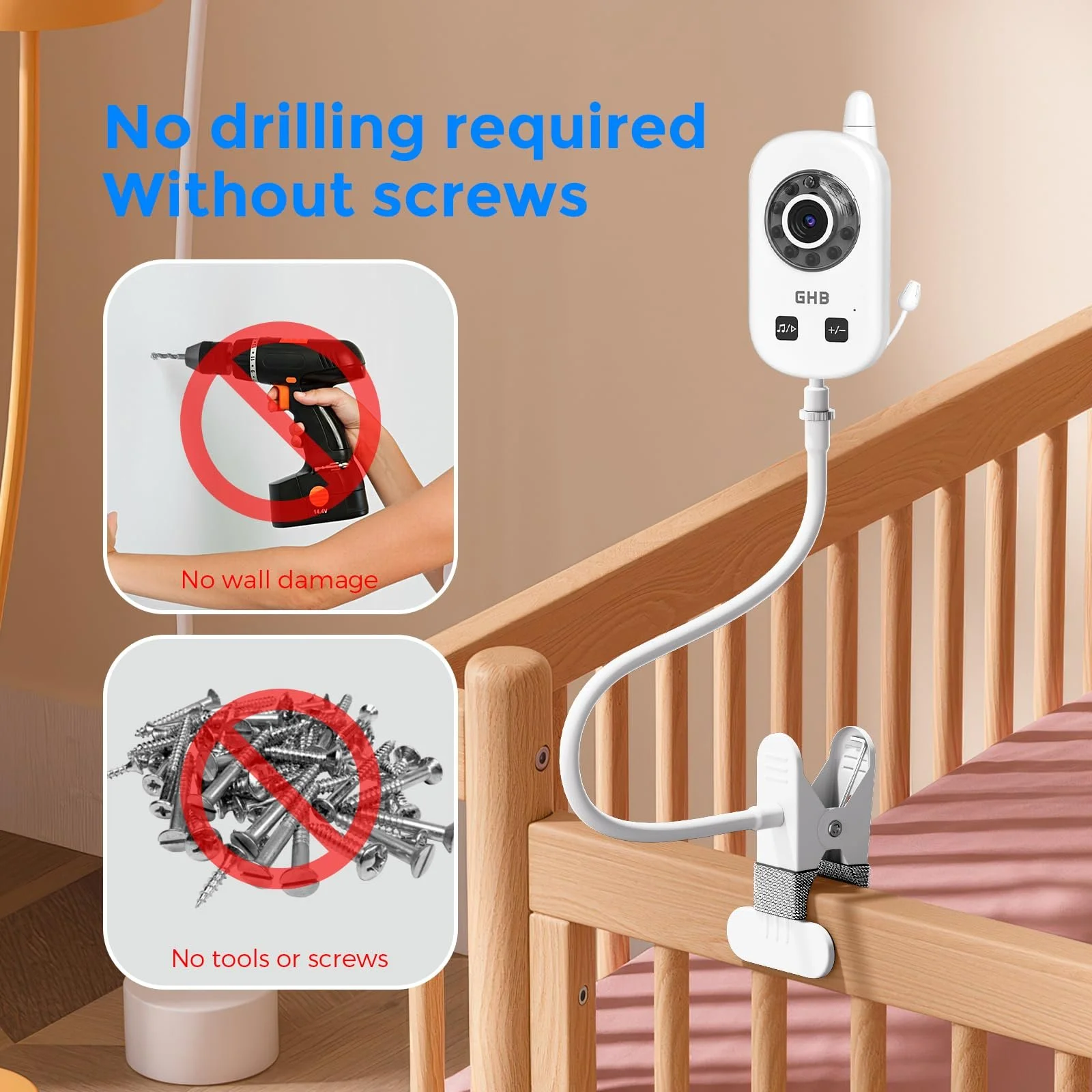Тримач для відеоняні Flexible Twist для GHB UU24 2.4 GHz, фото №4 Тримач для відеоняні Flexible Twist для GHB UU24 2.4 GHz, фото №4