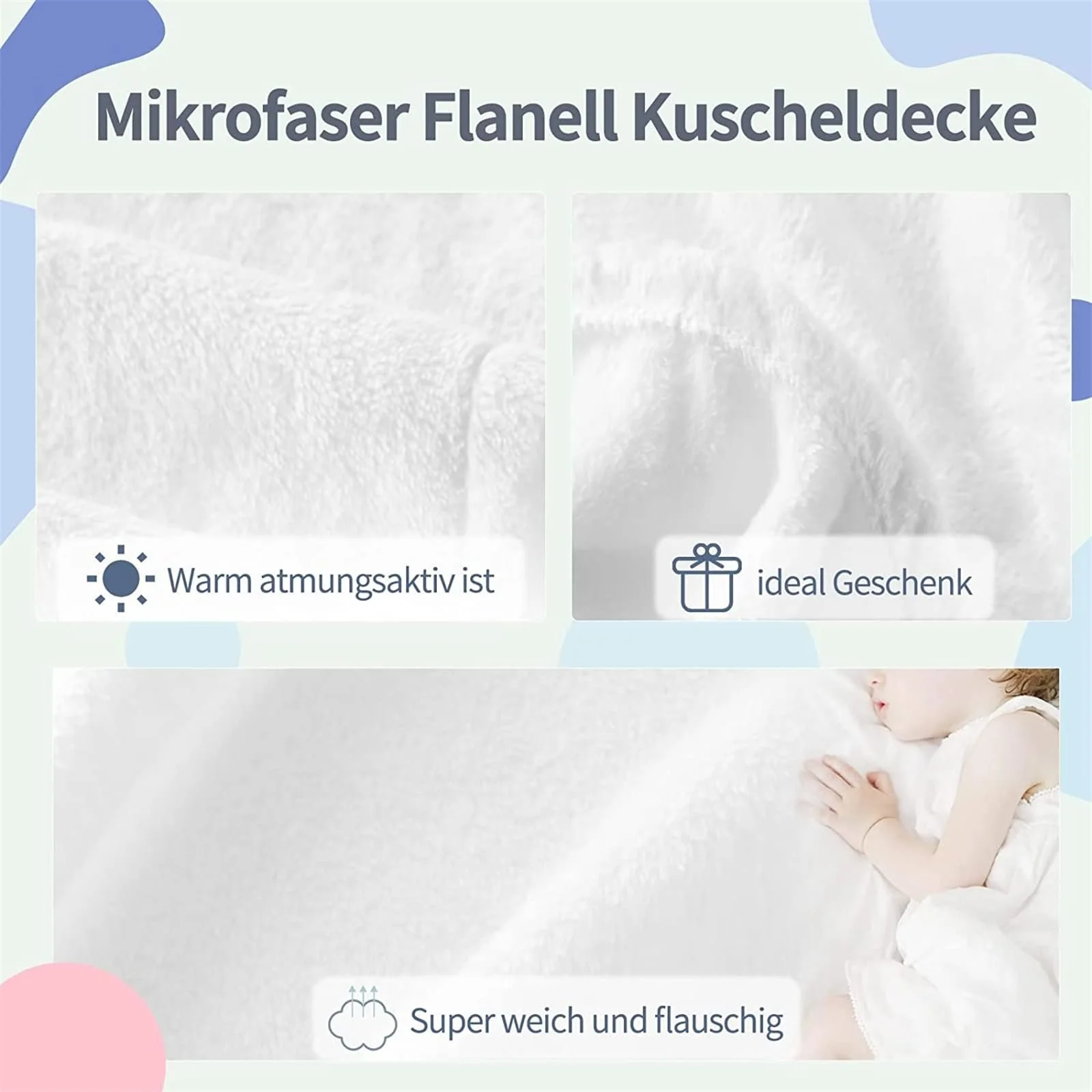 Покривало XCWYF Для дивану, 180 x 200 см, Пухнаста Покривало з флісу, фото №6