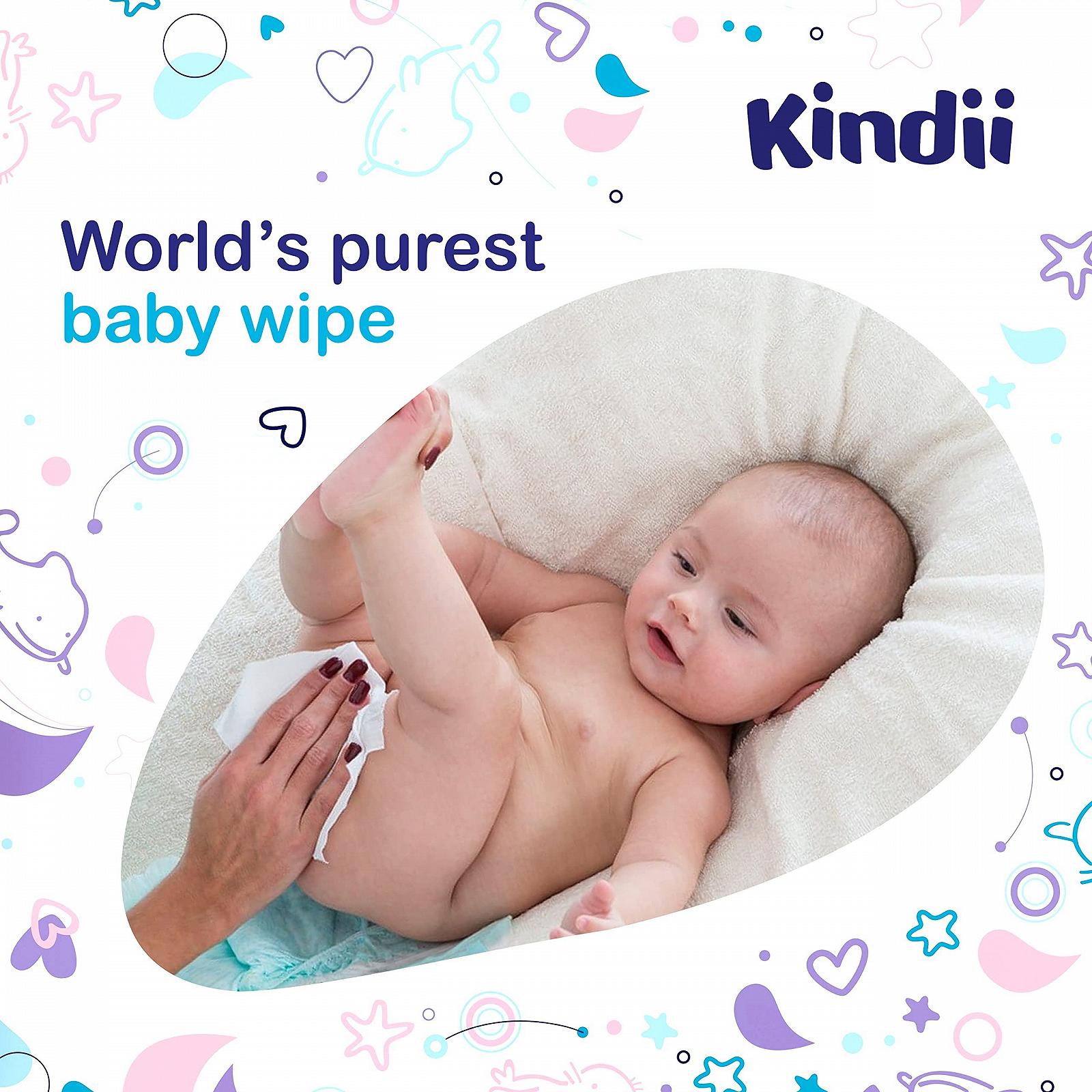 Серветки дитячі Kindii Pure Water 99% 720 штук, фото №3