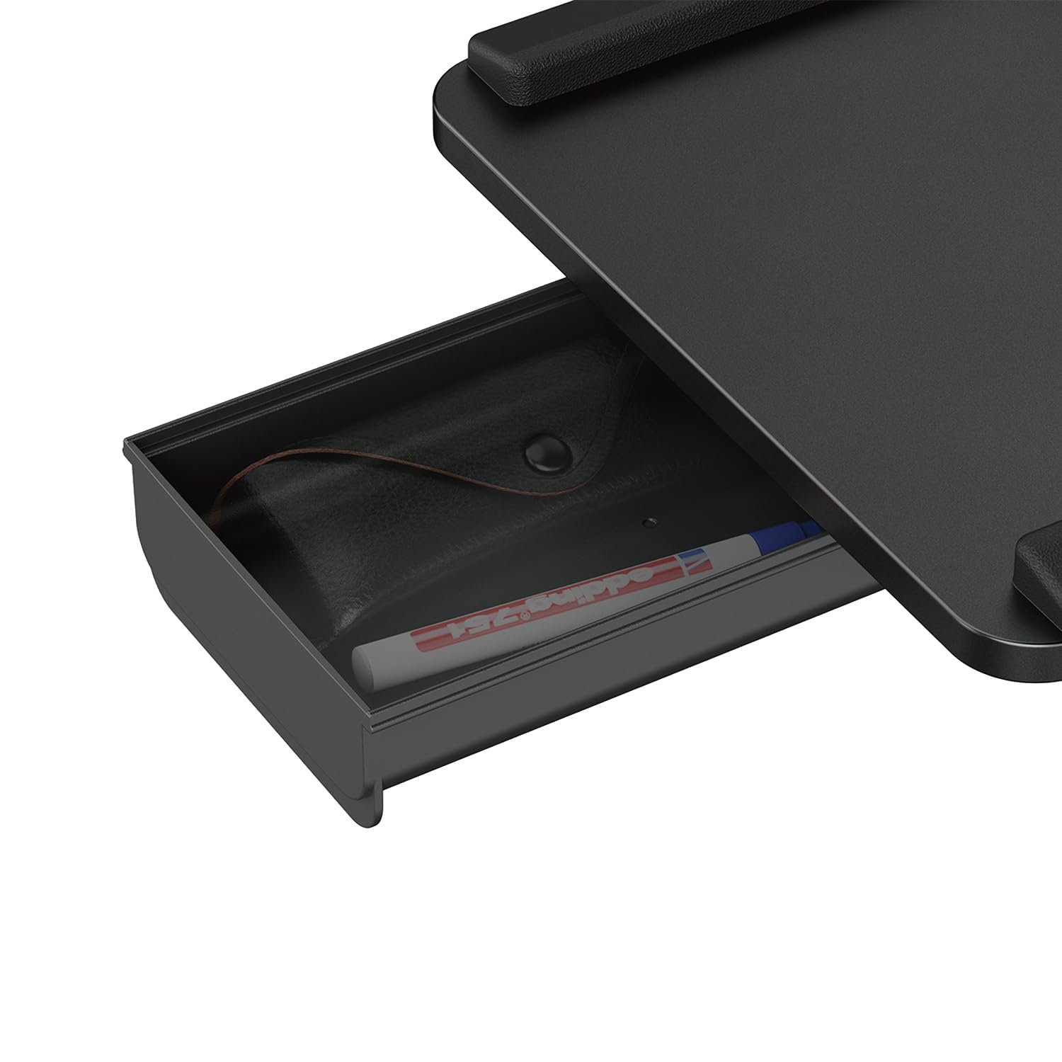 Тримач для клавіатури Maclean MC108 B, регульований, з ручкою, під стіл, з підставкою для зап'ястя та шухлядою, кріплення на затискачі, ергономічний, чорний, фото №4