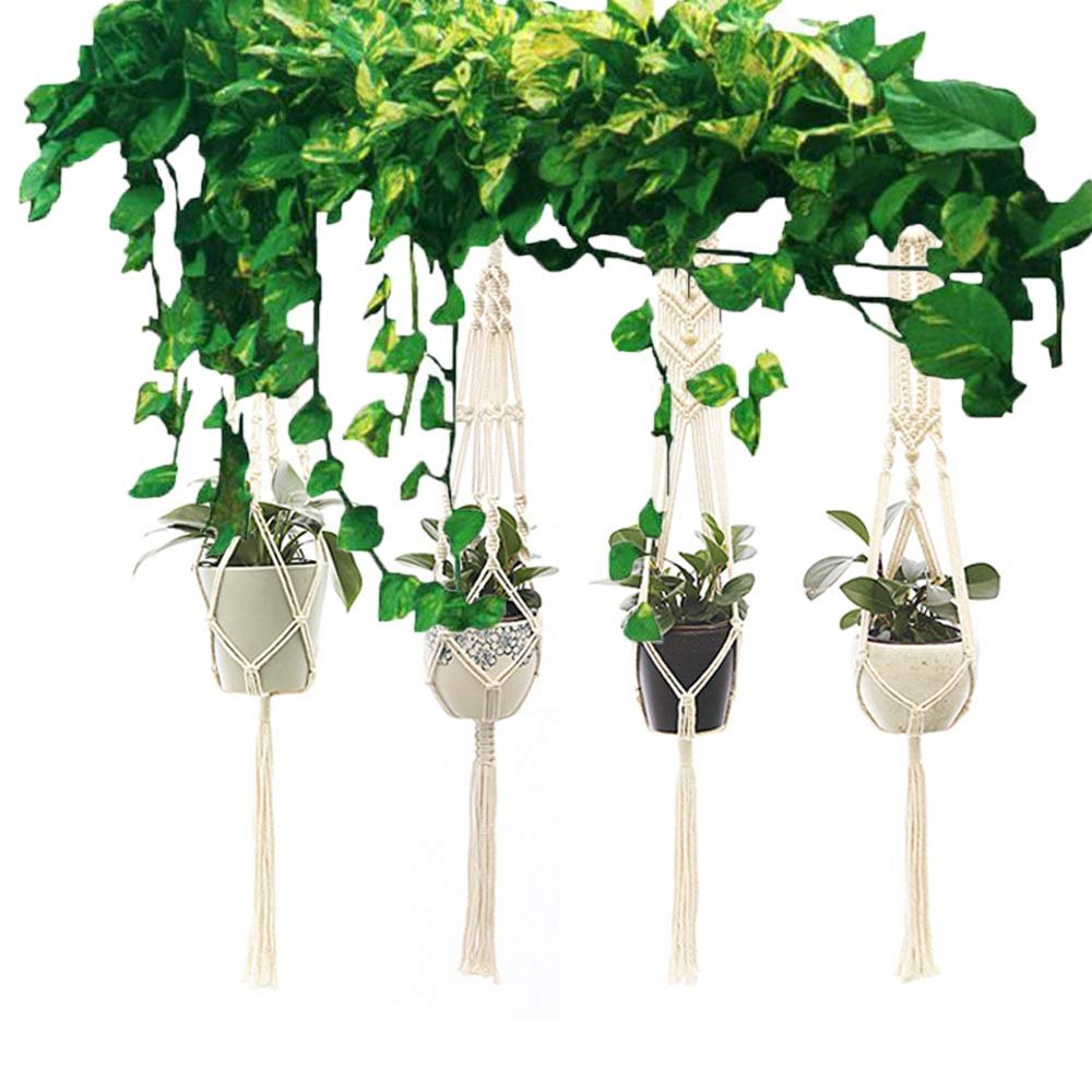 Набор подвесов для растений Kaxich Macrame 4 шт. Хлопок Белый, фото №2