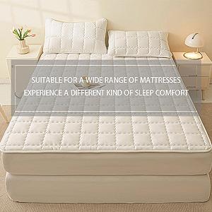 Наматрасник HAIBA 120 x 200 см стеганый, серый, мягкая подкладка из 100% хлопка, дышащий synthetic.ua - Фото 1