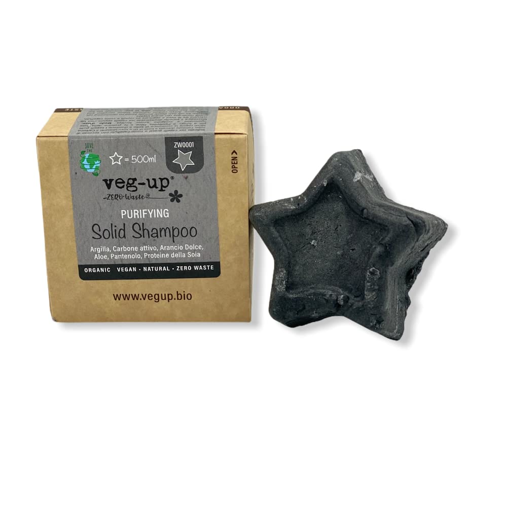 Твердий очищувальний шампунь Veg-Up для жирного волосся органічний веганський Zero Waste 55 г, фото №1
