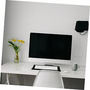 Підставка для клавіатури акрилова ергономічна DOITOOL з нахилом, нековзна, для офісу, стабільна, для комфортного друку, чорна synthetic.ua - Фото 1