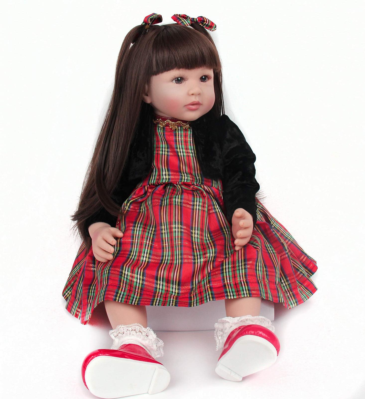 Кукла ZIYIUI Reborn Toddler 60 см Мягкий силиконовый винил Девочка с длинными волосами, фото №7