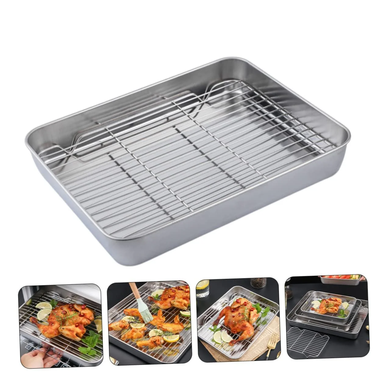 Противень Zerodeko Нержавеющая сталь японский стиль для гриля и запекания, фото №7