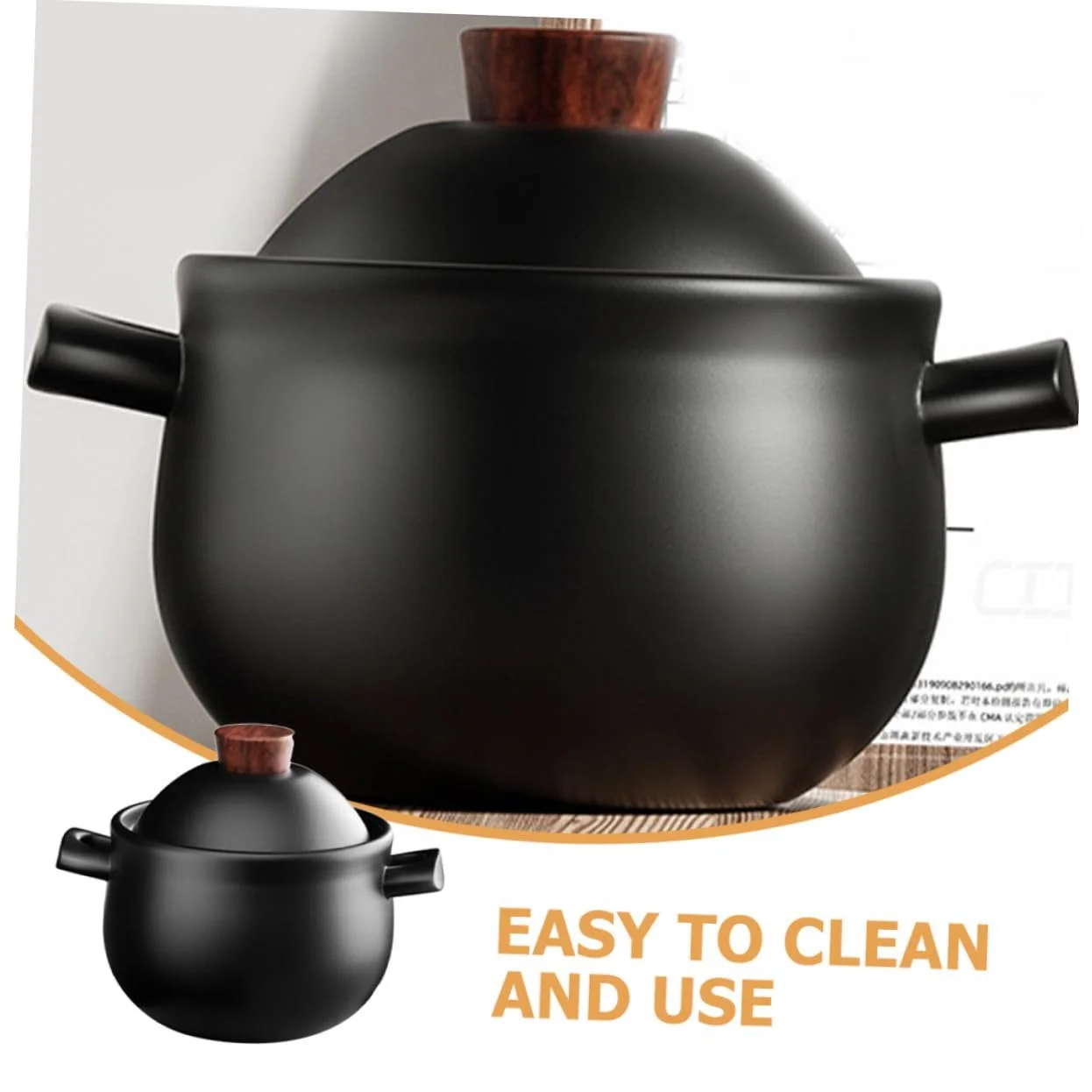 Кастрюля для тушения VALICLUD большая емкость, термостойкая, для газовых плит, фото №3