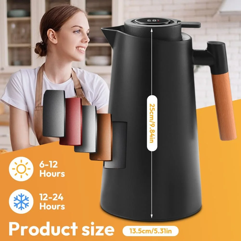 Термос-кавник 1 Літр, Ізольований Кавник, Герметичний, фото №2