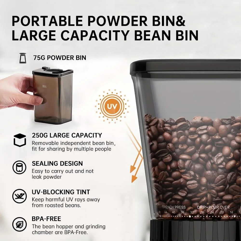 Кофемолка коническая Cafelffe MK-301, 420, нержавеющая сталь, 48 настроек, фото №9