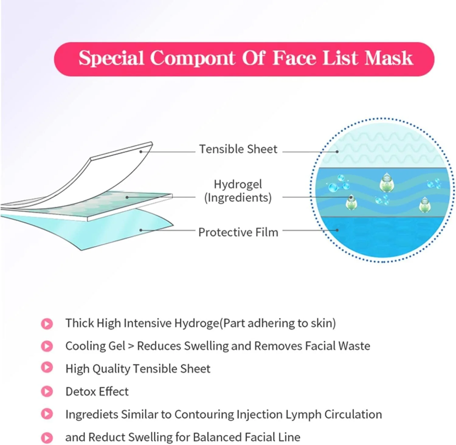 Маска для подтяжки V-линии APPTI, маска для удаления двойного подбородка, увлажняющая маска для лица, V-образная маска для упругого увлажнения ухода за лицом (6 штук), фото №6