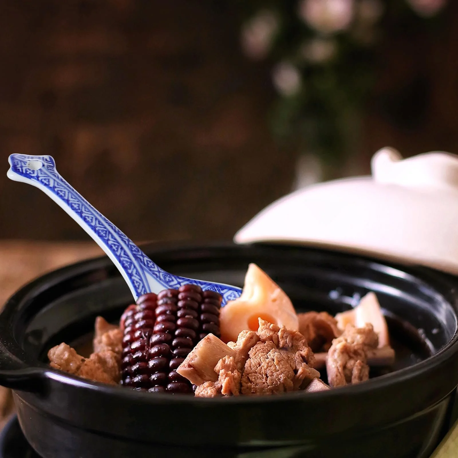 Велика порцелянова супова ложка з довгою ручкою Традиційна азіатська, фото №7 Велика порцелянова супова ложка з довгою ручкою Традиційна азіатська, фото №7