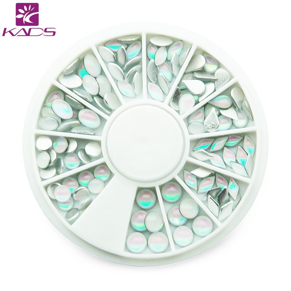 3D KADS Mix Блискучі Камінці в Диску Колесо 6 різних форм Чорний Колір, фото №2