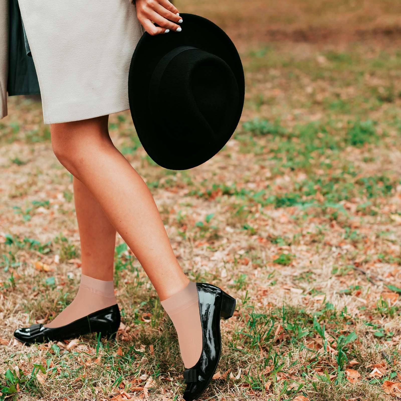 Женские носки из нейлона, прозрачные женские нейлоновые тонкие носки, 9 пар усиленный носок с комфортным поясом, телесный цвет, фото №4