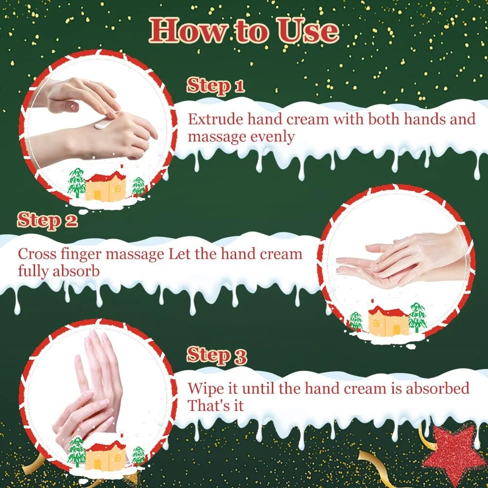Крем для рук Fengyang Зволожуючий набір для жінок Різдвяний набір кремів для рук для сухої шкіри, фото №3