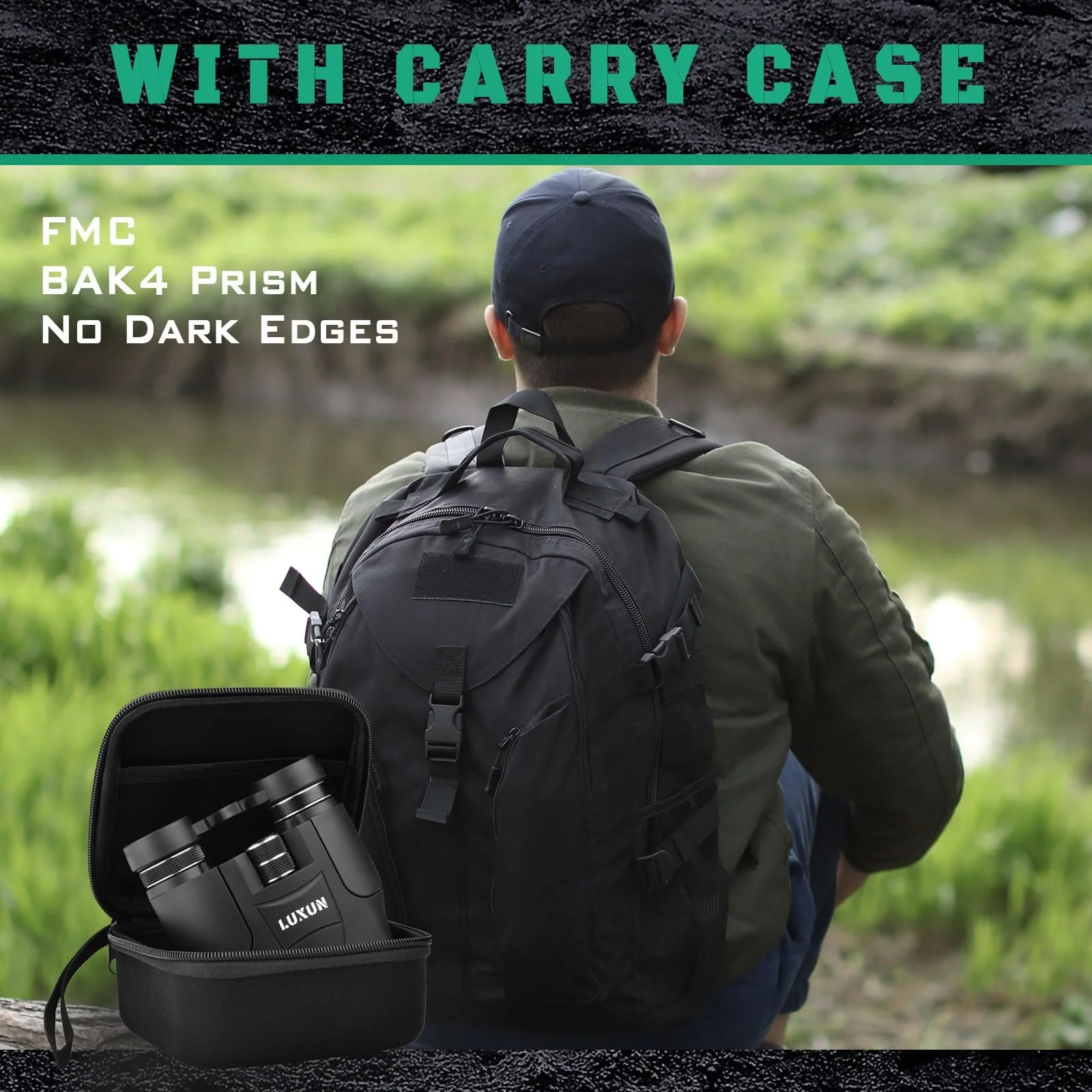 Бінокль LUXUN 10x25 BAK4 Чорний, фото №6