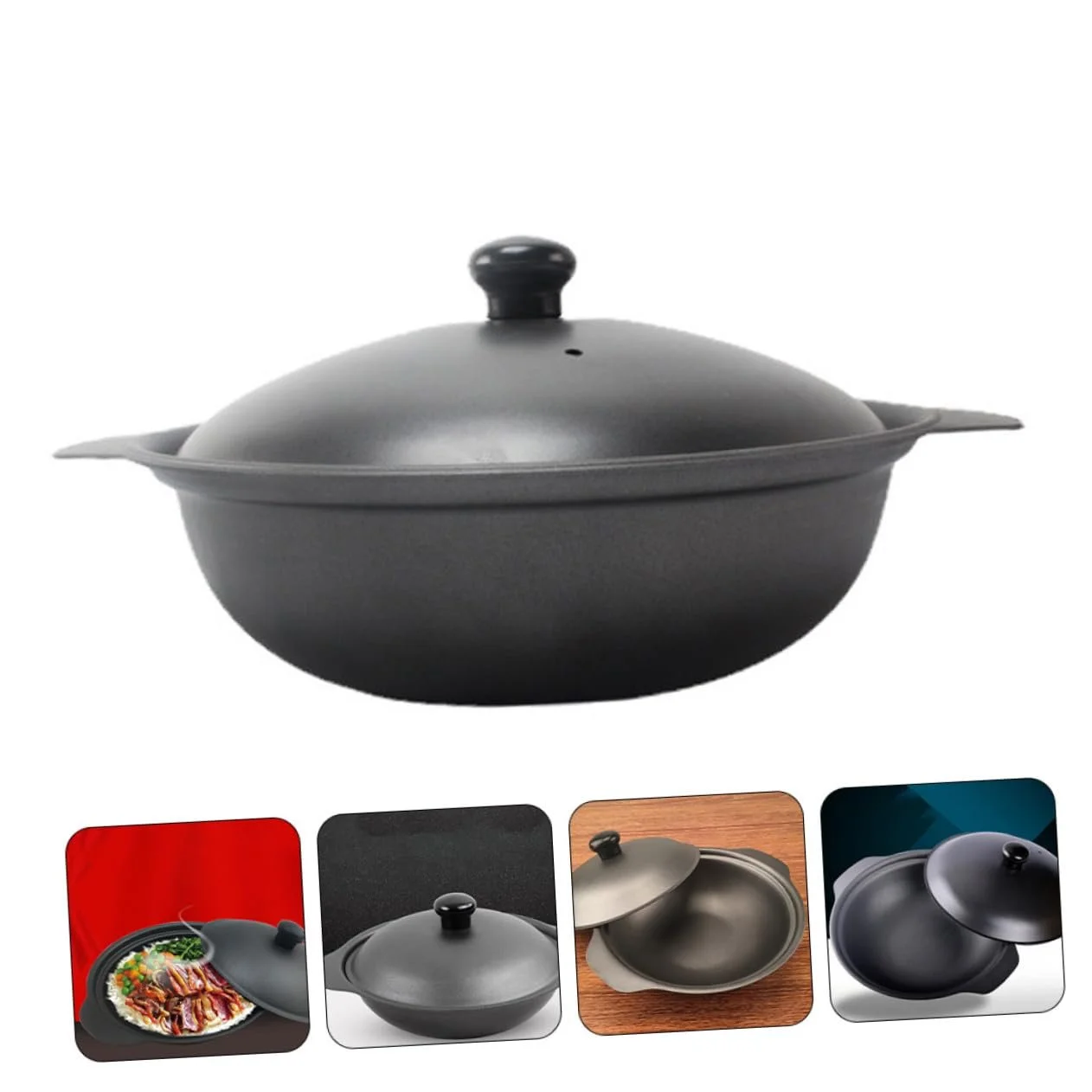 Кастрюля Lurrose чугунная маленькая с крышкой для индукции, фото №6