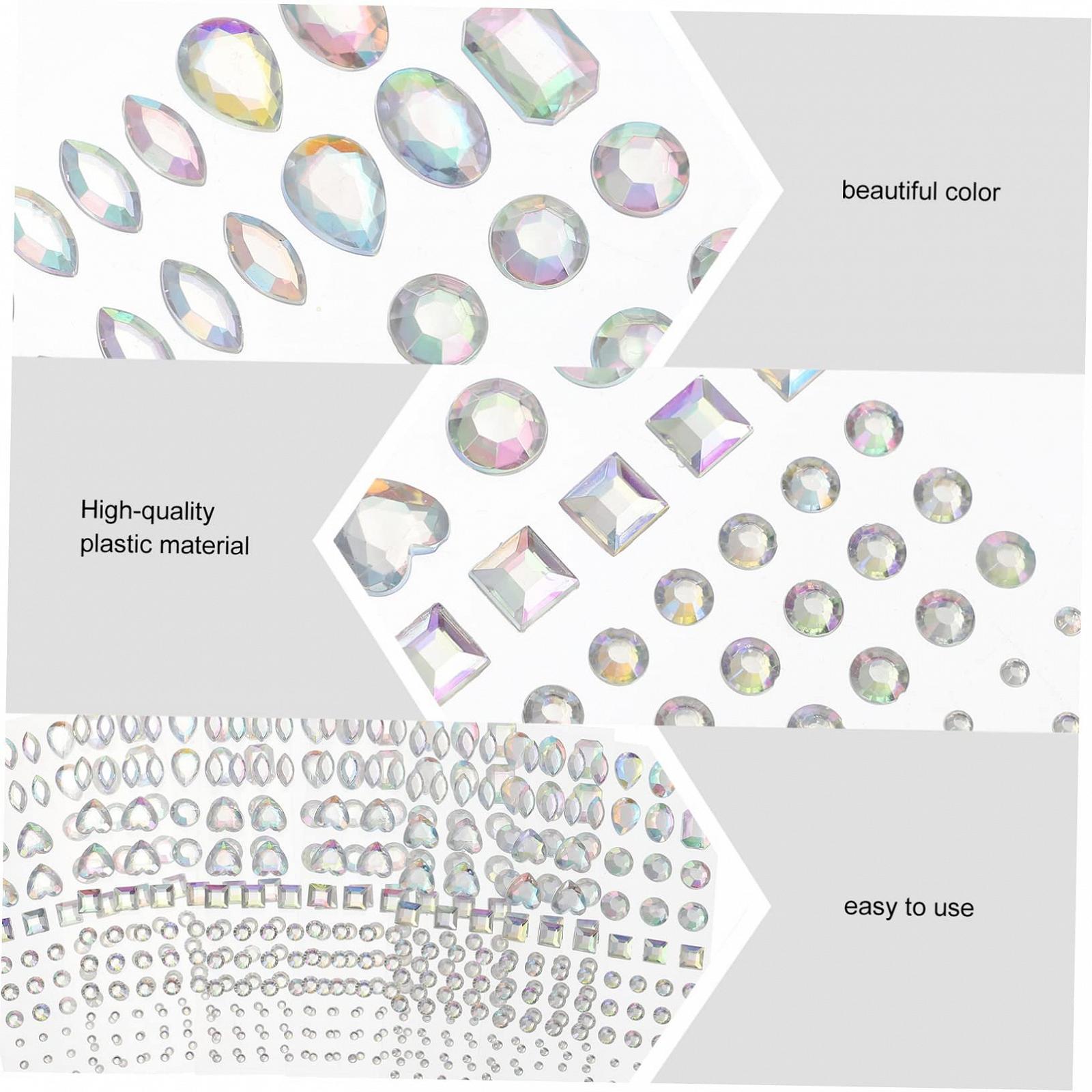 Наклейки Кристалічні Блискітки SEWACC 12 аркушів Акрилові, фото №3