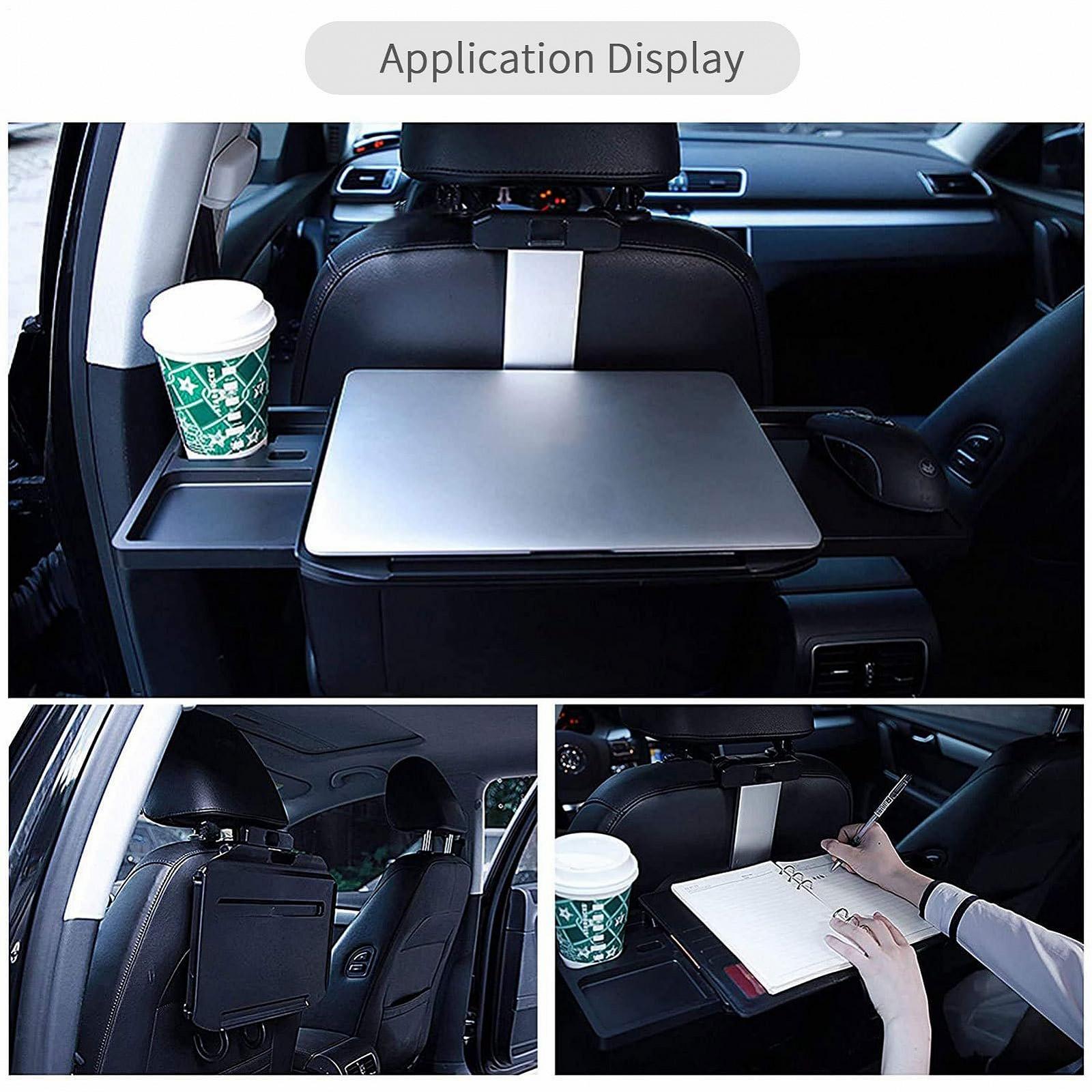Столик для ноутбука в автомобиль Gen
ato Car Desk Travel Table Складной с 2 ящиками, отдельными слотами и алюминиевой раздвижной штангой для хранения на руль, фото №4