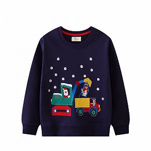 Джемпер для хлопчиків Дитячий з принтом трактора екскаватора synthetic.ua - Фото 1