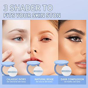 Пудра GAGK Matte Perfection пресована, матова для сухого та вологого нанесення, для контролю жирності, стійка, водостійка 03# для темної шкіри synthetic.ua - Фото 1