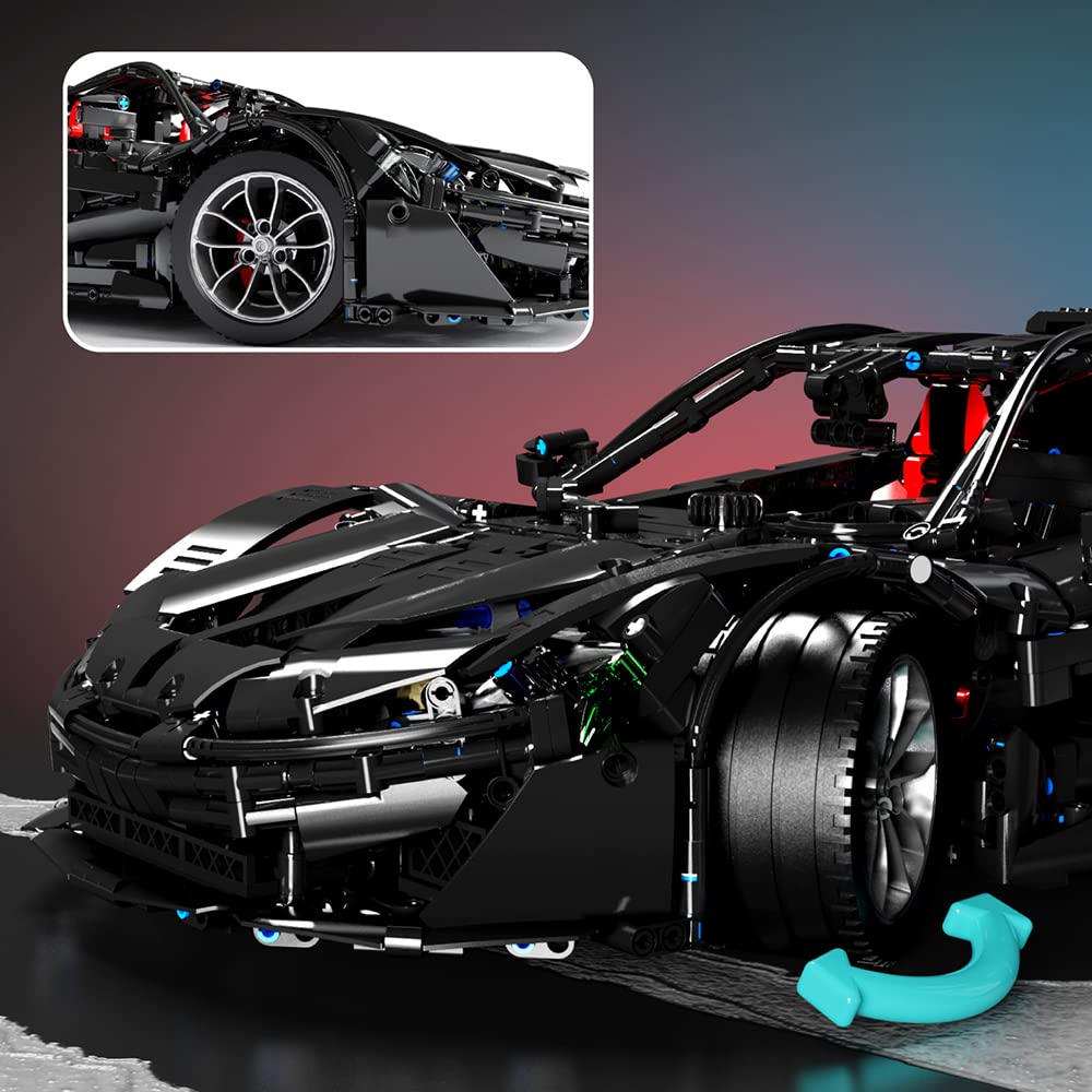 Конструктор MISINI Technik 1:8 Sports Car Clamping Building Blocks Kit 9 Motor 3686 Details, фото №4