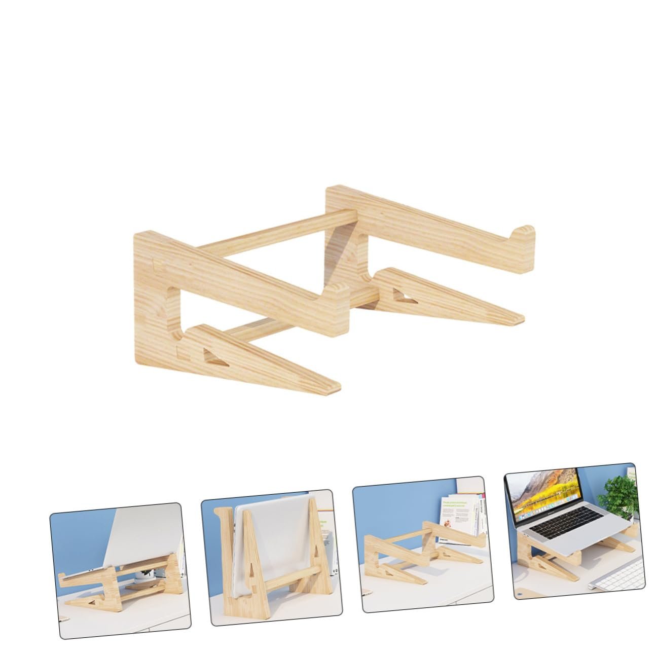 Підставка для ноутбука з масиву дерева 12-14,7 дюймів Настільна підставка для ПК, фото №7 Підставка для ноутбука з масиву дерева 12-14,7 дюймів Настільна підставка для ПК, фото №7