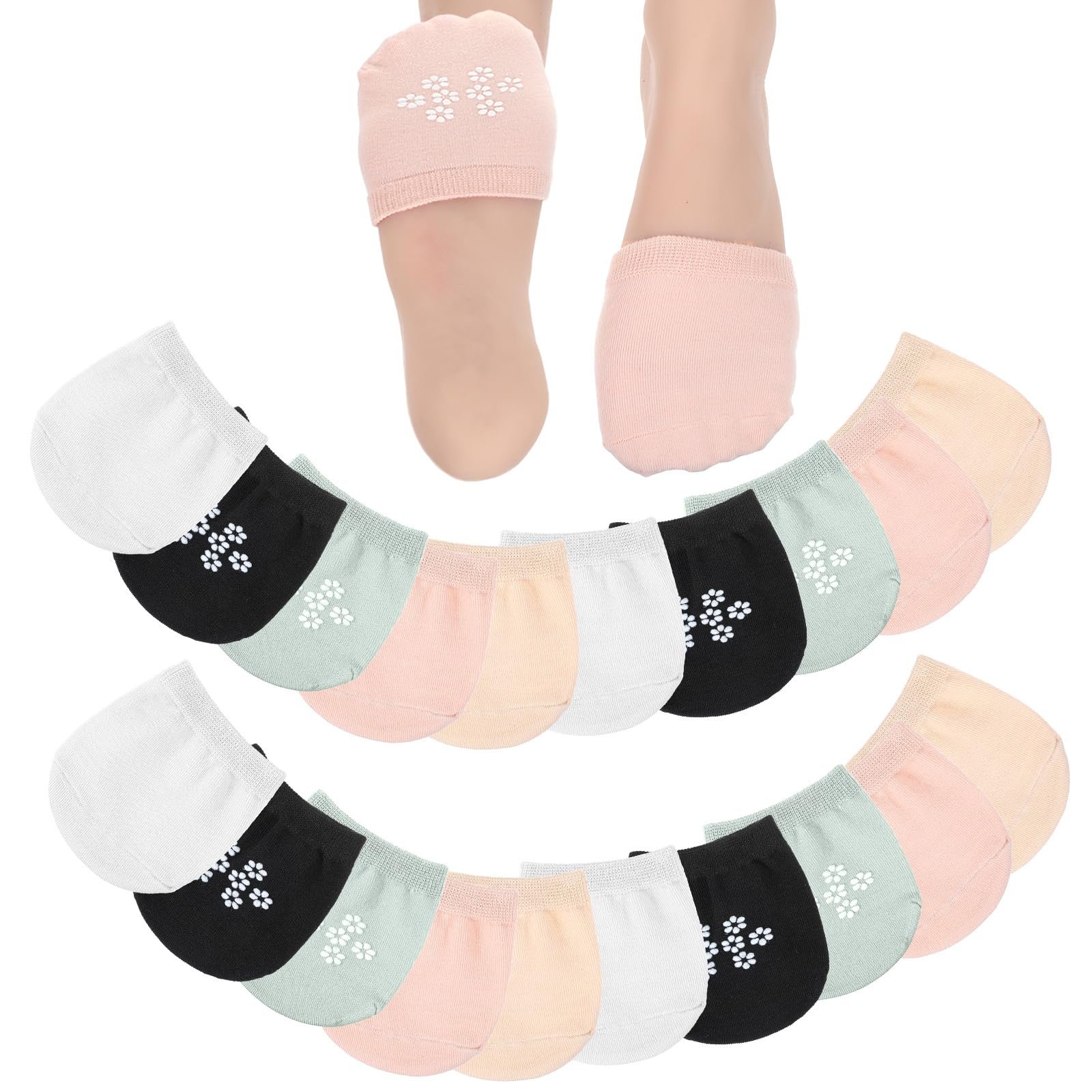 Женские носки с пальцами, укороченные, для мюлей, невидимые, нескользящие, хлопковые, бесшовные для клогов, 8 пар, фото №9