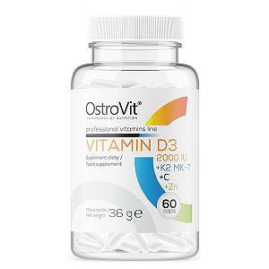 Комплекс витаминов Ostrovit Vitamin D3 2000 IU K2 MK-7 VC Zinc 60 caps - Фото 1
