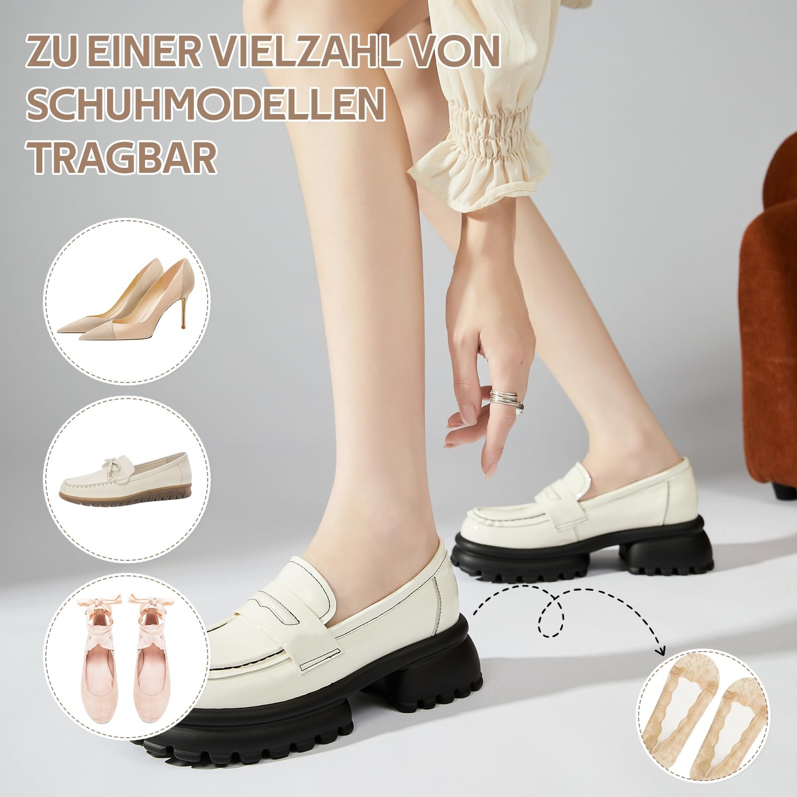 Балетки носки женские кружевные, 35-39, фото №5