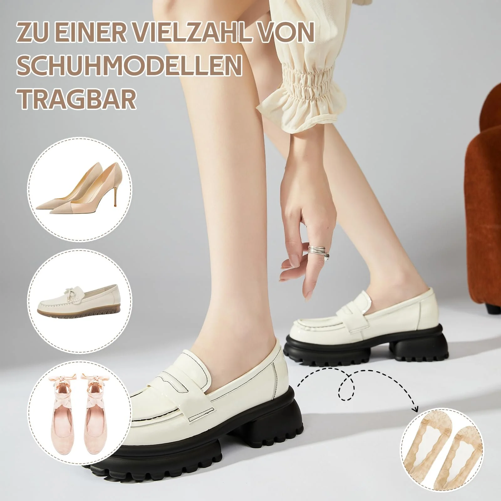 Балетки шкарпетки жіночі мереживні, 35-39, фото №5