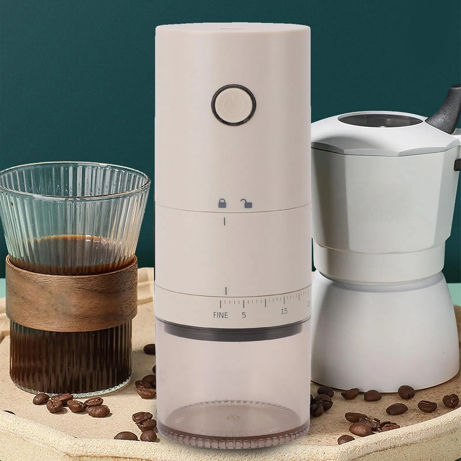 Електрична кавомолка ABS SUS 38 Регульована USB Акумуляторна Портативна для домашньої крапельної кави, фото №5