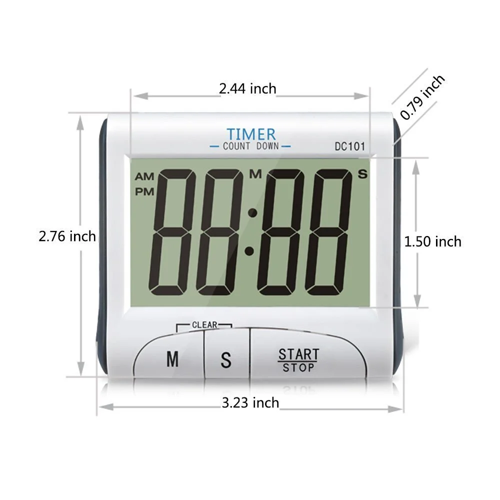 Таймер кухонный Digital Large Display Electronic Countdown Count up Magnetic Loud Alarm Stopwatch 24 Hours Clock, фото №3 Таймер кухонный Digital Large Display Electronic Countdown Count up Magnetic Loud Alarm Stopwatch 24 Hours Clock, фото №3
