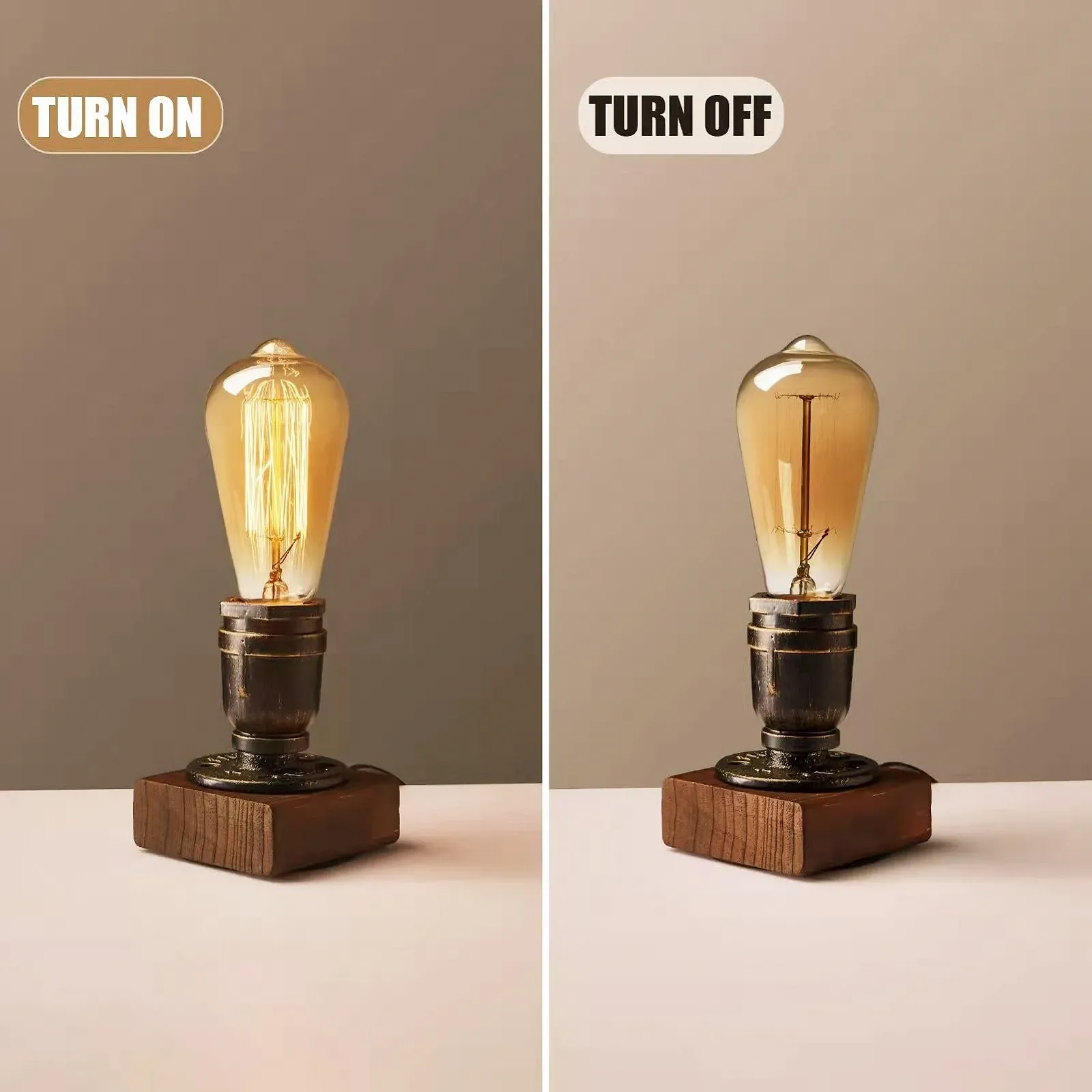 Настільна лампа XIHOME Industrial Steampunk Vintage Style Iron Retro E27, фото №5