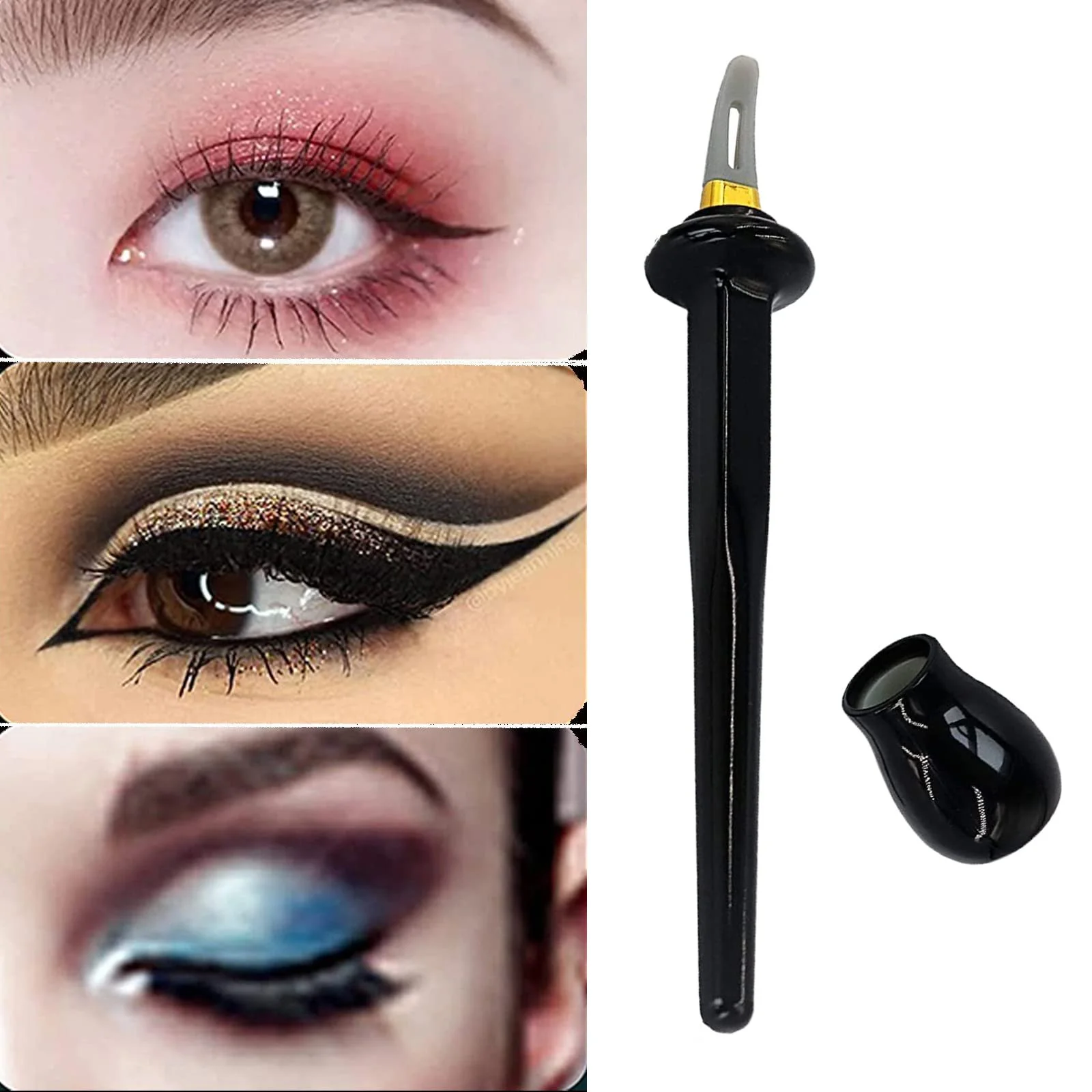 Інструмент для нанесення водостійкої підводки для очей з силікону Набір Чорний, фото №4