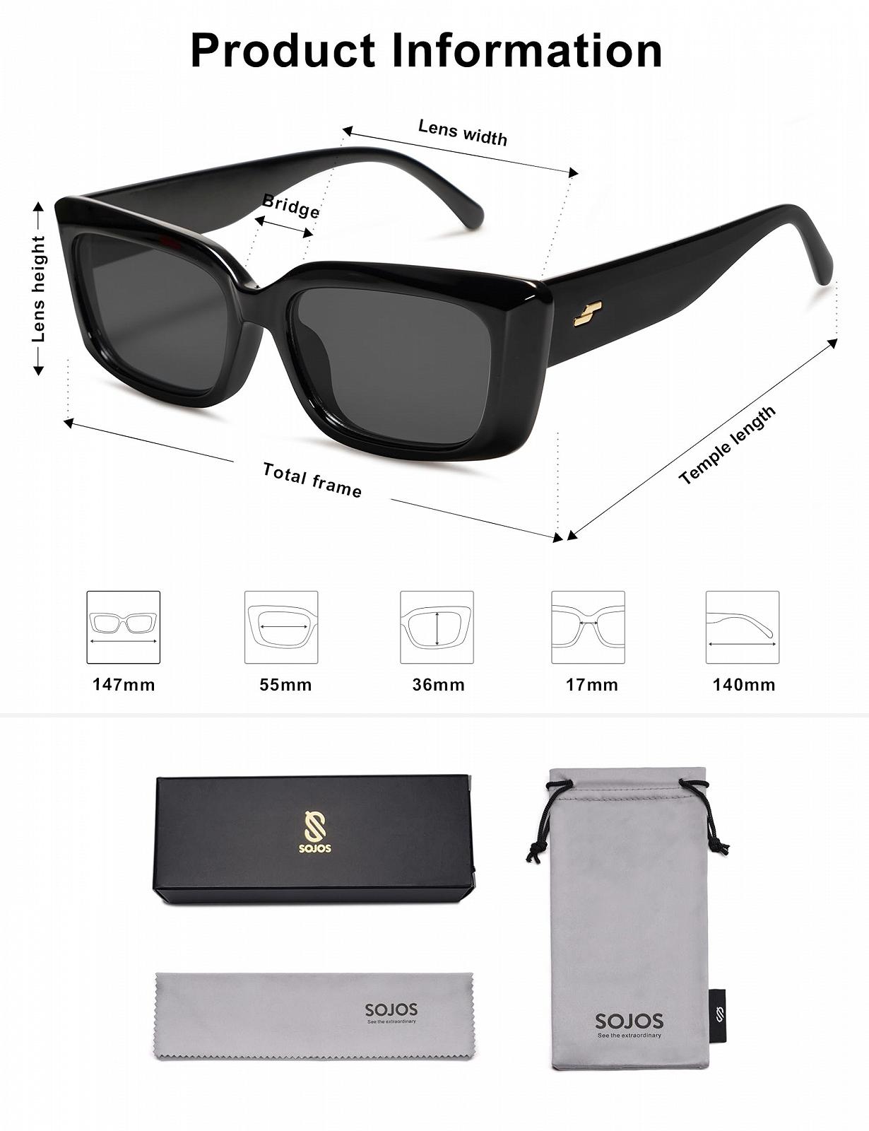 Сонцезахисні окуляри Cateye SOJOS SJ2238 Жіночі Вінтажні Прямокутні Класичні Ретро 90-х UV400, фото №5